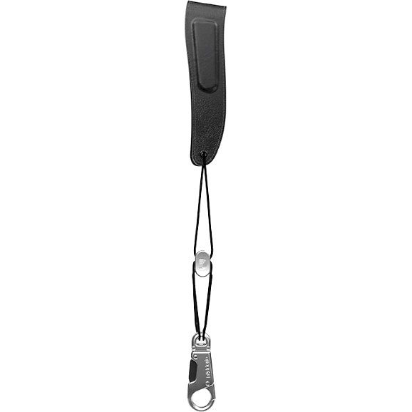 Foto van D'saddario woodwinds dwlsbk-lg padded leather neck strap black nickel voor tenor of bariton sax