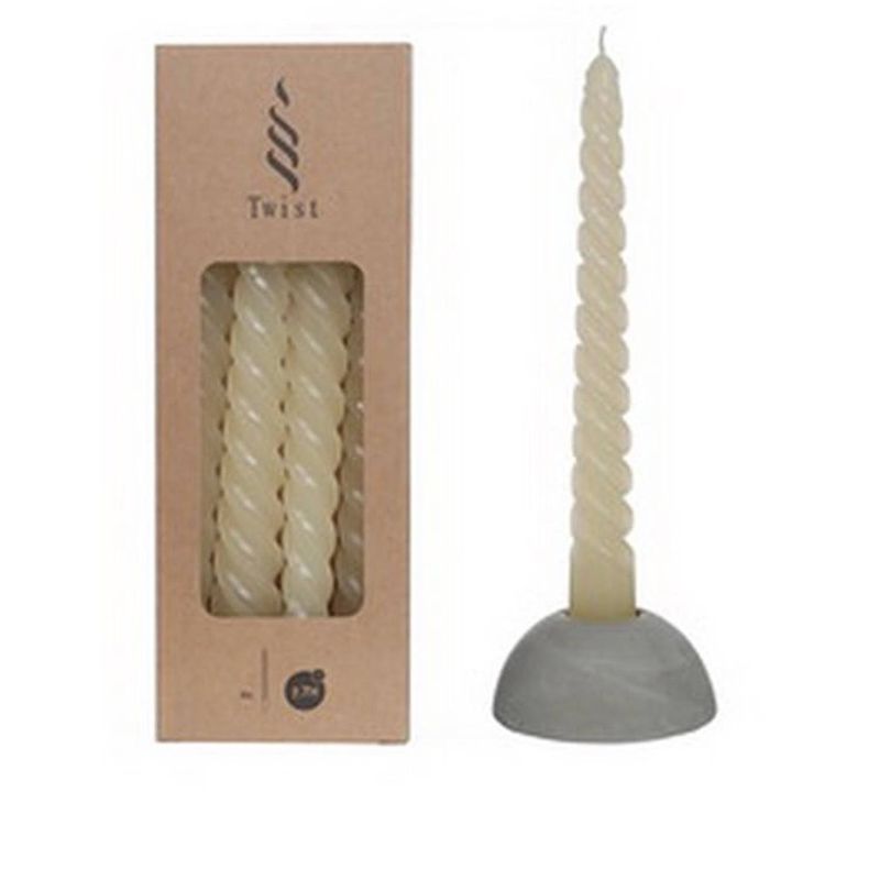 Foto van Twisted candles set 4 st. crème