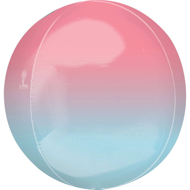 Foto van Amscan folieballon orbz 40 cm roze/blauw