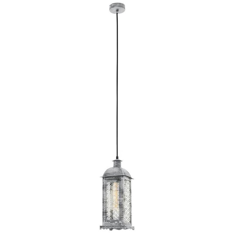 Foto van Eglo lisburn 1 hanglamp - e27 - 12.5 cm - zilver