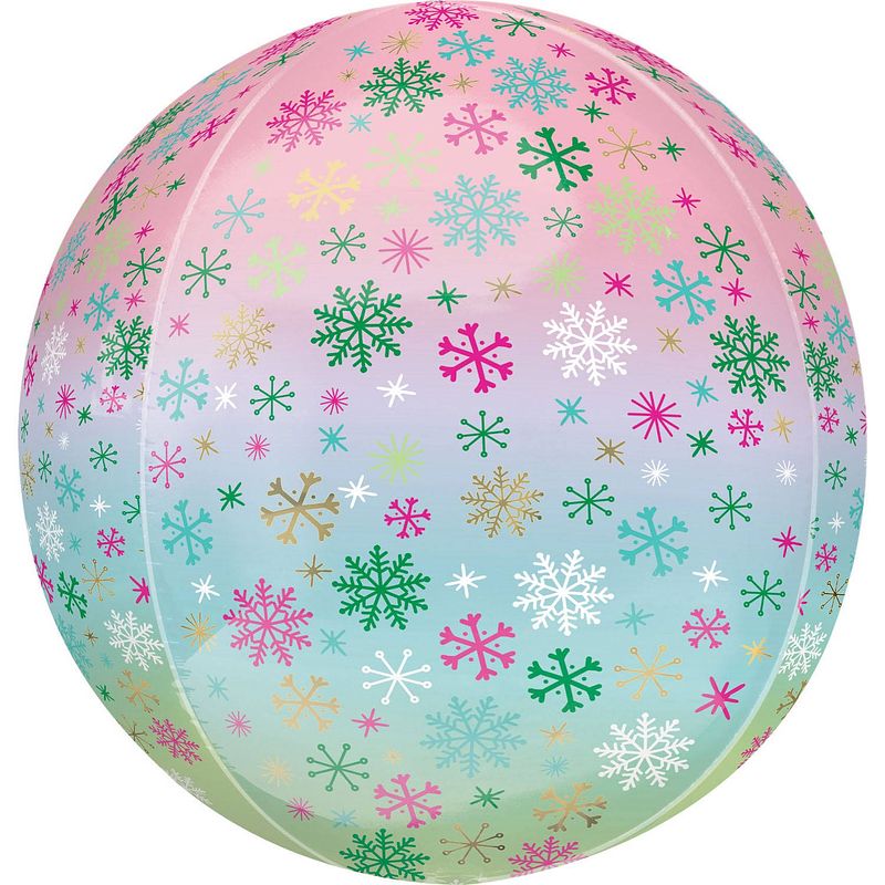 Foto van Anagram folieballon ombré snowflakes 40 cm pastel