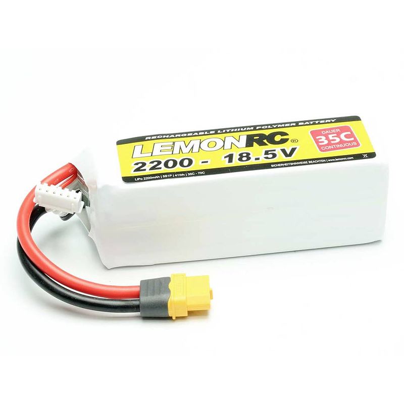 Foto van Lemonrc lipo accupack 18.5 v 2200 mah aantal cellen: 5 35 c softcase xt60