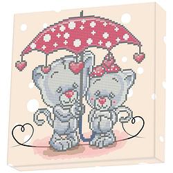 Foto van Diamond dotz it`s raining love diamond painting, 4.403 dotz, 28x28 cm