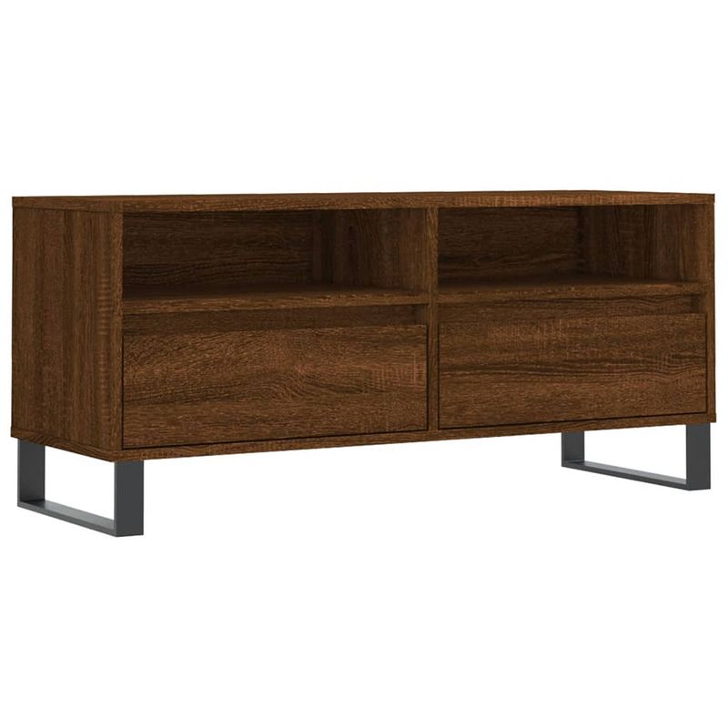 Foto van Vidaxl tv-meubel 100x34,5x44,5 cm bewerkt hout bruineikenkleurig