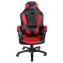 Foto van Ergonomische bureaustoel - gamestoel - gamechair - massage functie - warmtefunctie - kunstleer - zwart/rood