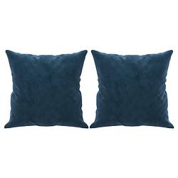 Foto van Vidaxl sierkussens 2 st 40x40 cm fluweel blauw