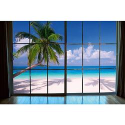 Foto van Dimex beach window view vlies fotobehang 375x250cm 5-banen