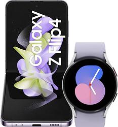 Foto van Samsung galaxy z flip 4 256gb paars 5g + samsung galaxy watch 5 zilver 40mm