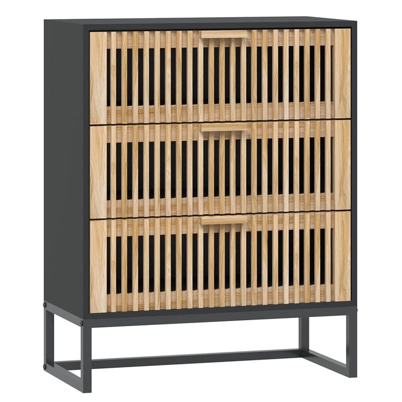 Foto van Vidaxl dressoir 60x30x75 cm bewerkt hout zwart