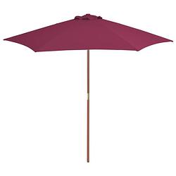 Foto van Vidaxl parasol met houten paal 270 cm bordeauxrood