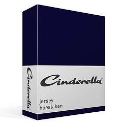 Foto van Cinderella jersey hoeslaken - 100% gebreide jersey katoen - 2-persoons (140x210/220 cm) - dark blue