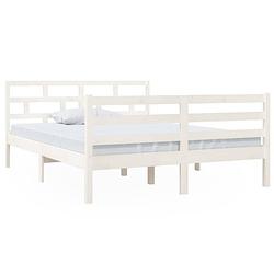 Foto van The living store bedframe grenenhout wit - 195.5 x 146 x 100 cm - geschikt voor 140 x 190 cm matras