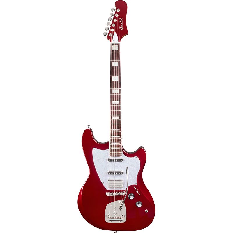 Foto van Guild newark st. collection surfliner deluxe scarlet red metallic elektrische gitaar