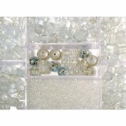 Foto van Transparante glaskralen in opbergdoos 115 gram hobbymateriaal - kralenbak