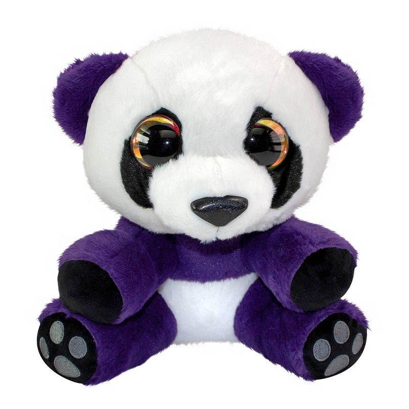 Foto van Lumo stars knuffelpanda mama 24 cm wit/paars