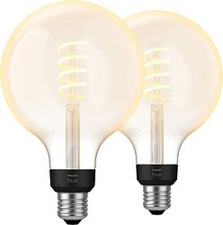 Foto van Philips hue filament white ambiance globe xl 2-pack