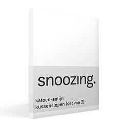 Foto van Snoozing - kussenslopen - set van 2 - katoen satijn - 40x60 - wit