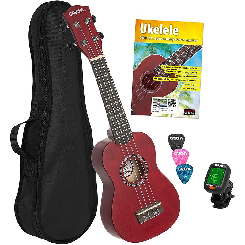 Foto van Cascha hh 3970 nl sopraan ukelele set rood (nederlands)