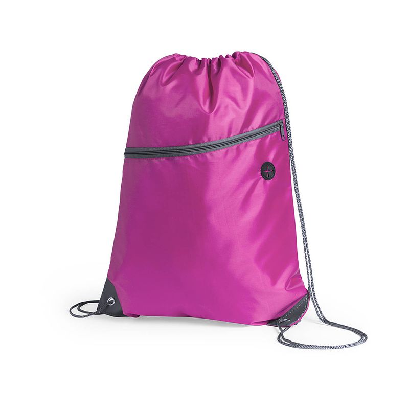 Foto van Sport gymtas/rugtas/draagtas roze met rijgkoord 34 x 44 cm van polyester - gymtasje - zwemtasje