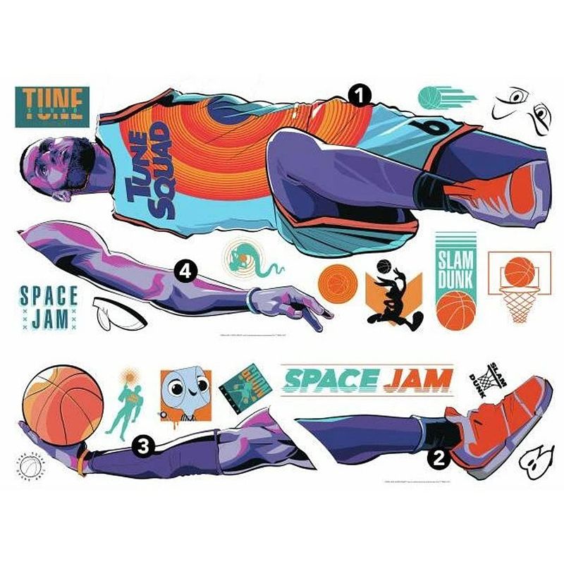 Foto van Roommates muursticker space jam lebron junior vinyl 21-delig