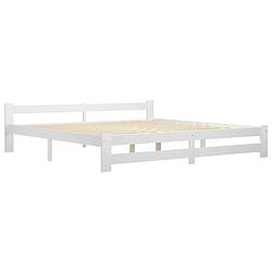 Foto van The living store bedframe grenenhout - wit - 204x207x55 cm - geschikt voor matras van 200x200 cm