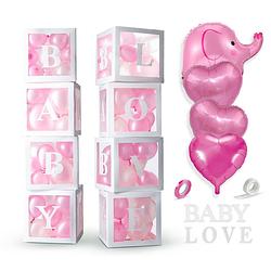 Foto van Fissaly® 58 stuks babyshower meisje & gender reveal versiering dozen - baby girl - mommy to be party - ballonnen pakket
