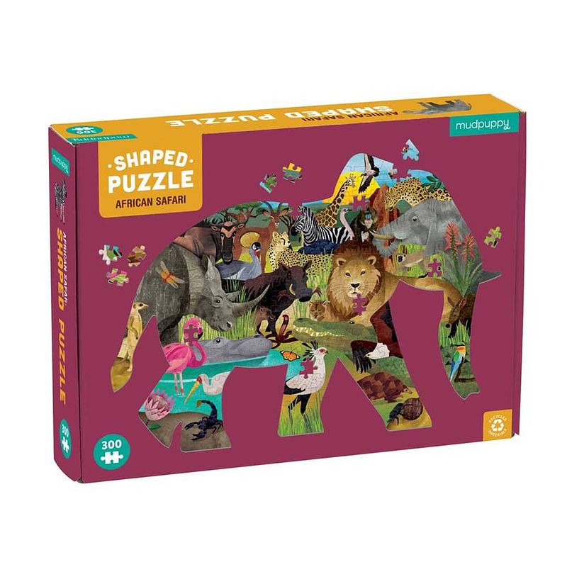 Foto van Mudpuppy 300 pcs shaped puzzle/african safari