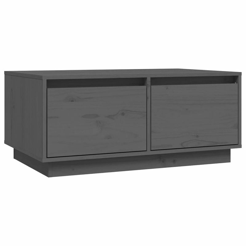 Foto van Vidaxl salontafel 80x50x35 cm massief grenenhout grijs