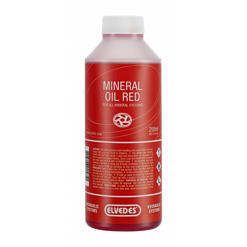 Foto van Elvedes rode mineraal olie shimano 250 ml