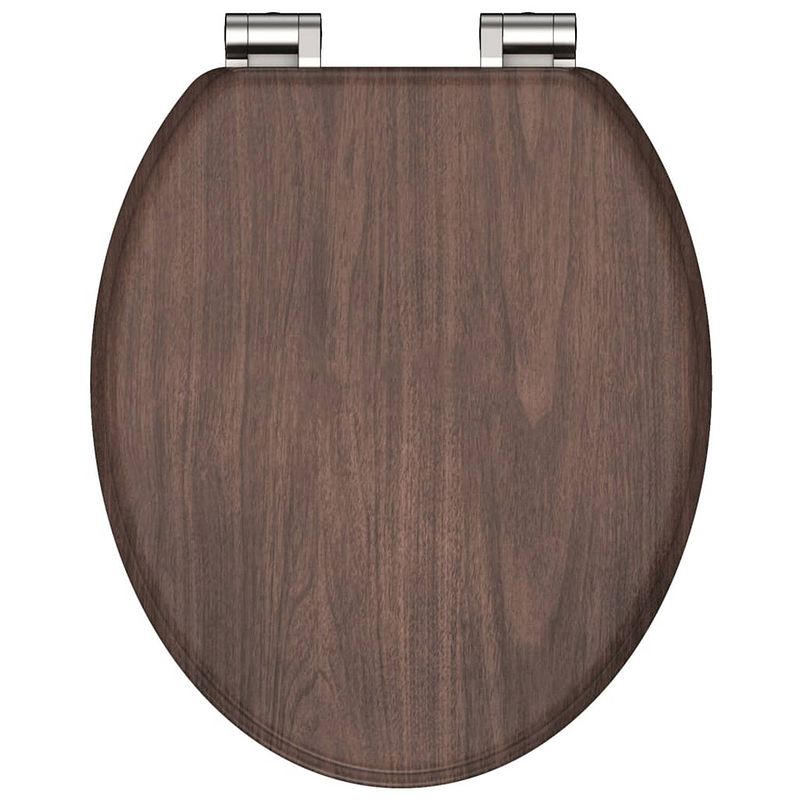 Foto van Schütte toiletbril met soft-close dark wood mdf