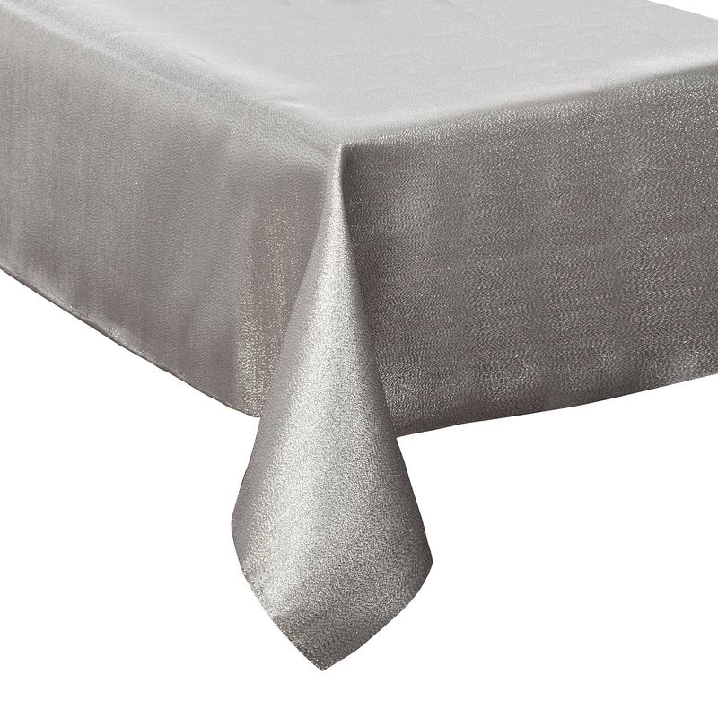Foto van 2x zakjes tafelkleden/tafellakens zilver sparkling effect van polyester formaat 140 x 240 cm - tafellakens