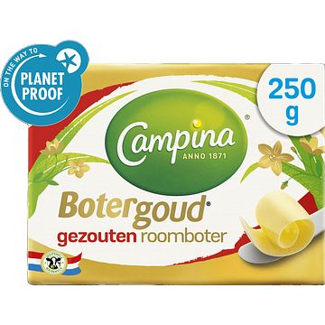 Foto van Campina botergoud gezouten roomboter wikkel 250g bij jumbo