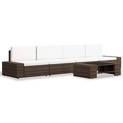 Foto van Infiori 5-delige loungeset poly rattan bruin