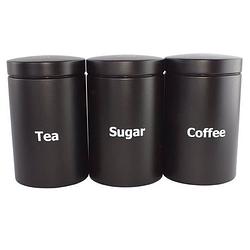 Foto van Top choice - voorraadpotten set - koffie, thee, suiker - zwart