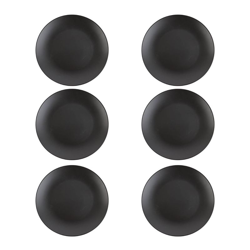 Foto van Orange85 bordenset - dinerbord - borden - plat - set van 2 - mat zwart - diameter 27cm - aardewerk - servies