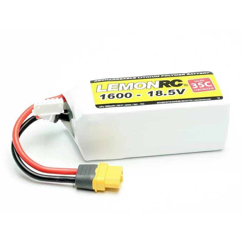 Foto van Lemonrc lipo accupack 18.5 v 1600 mah aantal cellen: 5 35 c softcase xt60