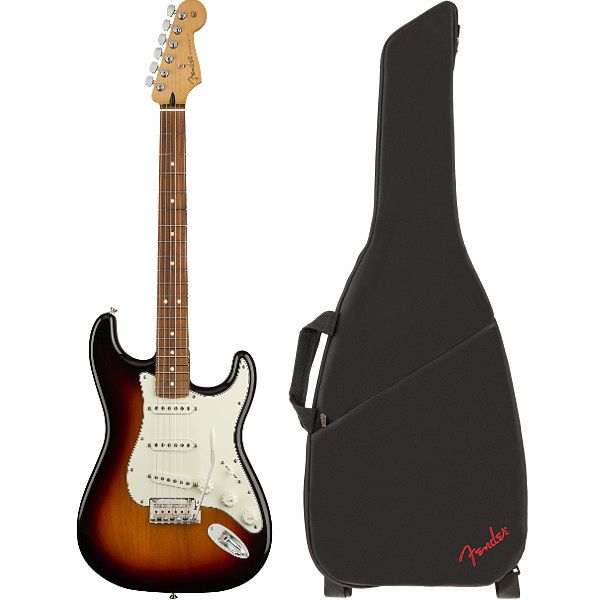 Foto van Fender player stratocaster sunburst pf + gigbag