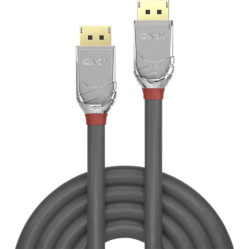 Foto van Lindy displayport aansluitkabel displayport stekker, displayport stekker 3.00 m grijs 36303 displayport-kabel