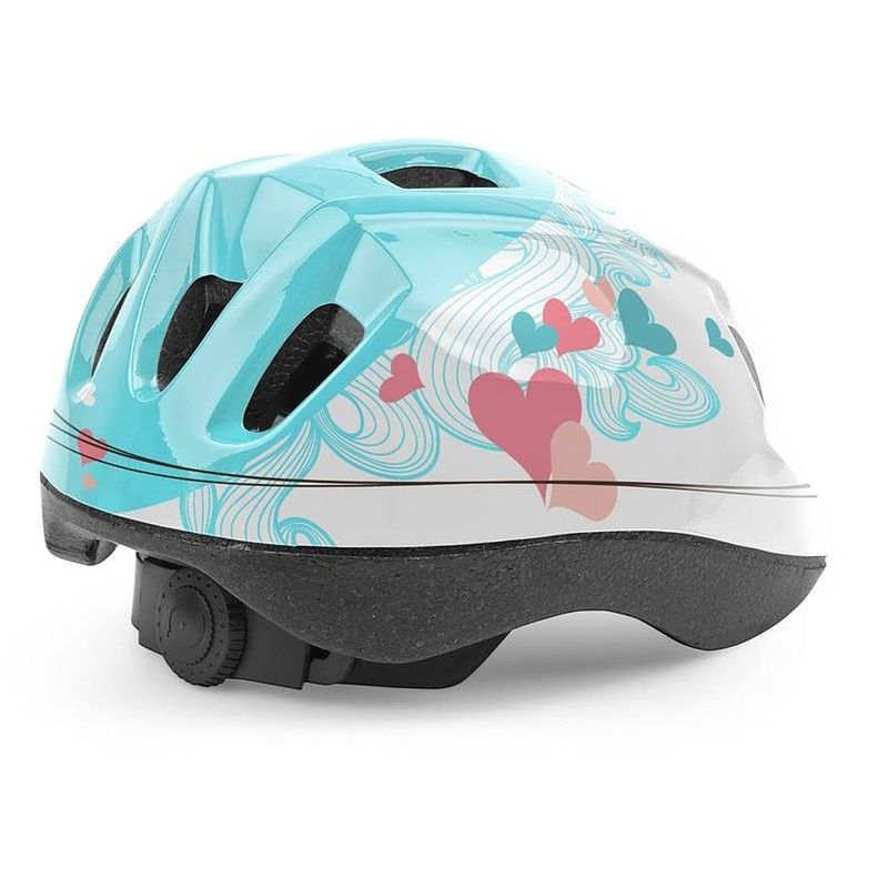 Foto van Cycle tech kinderhelm hartjes blauw/wit maat 52-56 cm