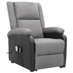 Foto van The living store sta-op-massagestoel stof lichtgrijs - fauteuil