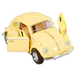 Foto van Kinsmart auto volkswagen beetle 1967 pull-back 1:32 staal geel