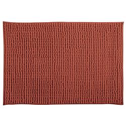 Foto van Msv badkamerkleed/badmat tapijtje voor op de vloer - terracotta - 40 x 60 cm - microvezel - badmatjes