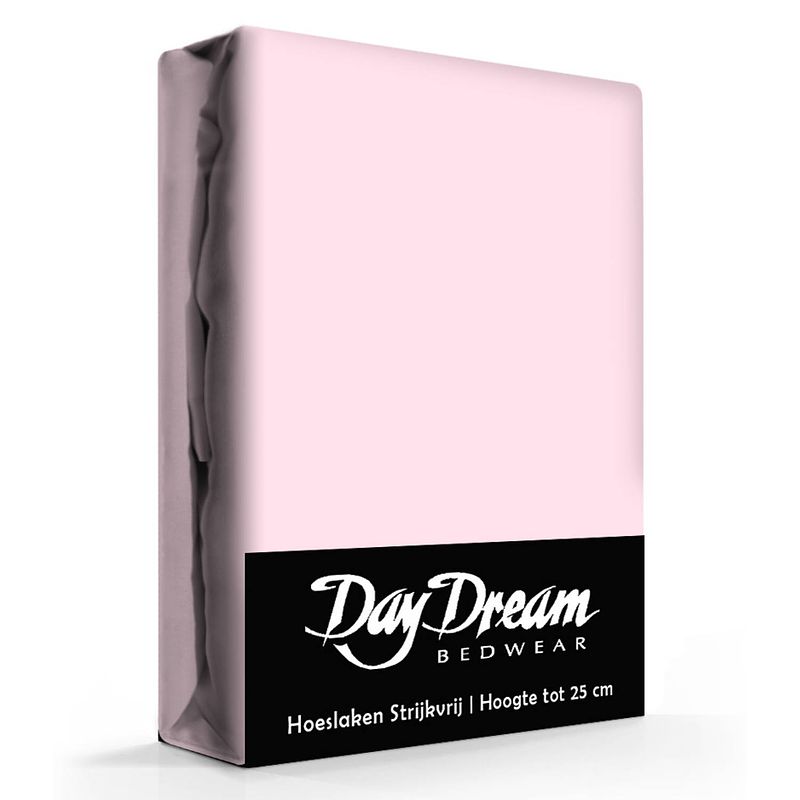 Foto van Day dream hoeslaken katoen roze-140 x 200 cm
