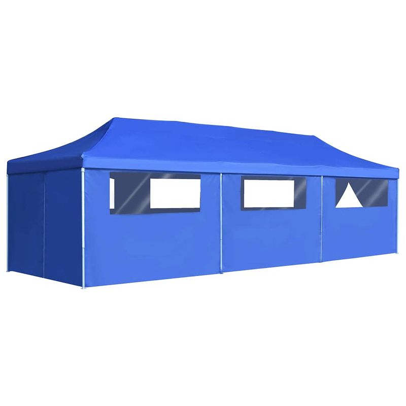 Foto van Vidaxl vouwtent pop-up met 8 zijwanden 3x9 m blauw