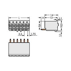 Foto van Wago 2091-1173/200-000 male behuizing-board 2091 totaal aantal polen 3 rastermaat: 3.50 mm 200 stuk(s)