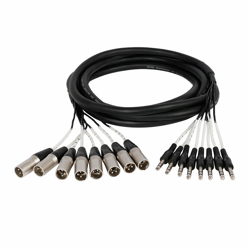 Foto van Devine mul008/5 multikabel 8x xlr-m naar 8x 6.35 mm trs 5m