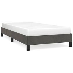 Foto van The living store bedframe - zacht fluweel - 203 x 93 x 25 cm - kleur- donkergrijs