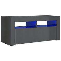 Foto van Vidaxl tv-meubel met led-verlichting 90x35x40 cm hoogglans grijs