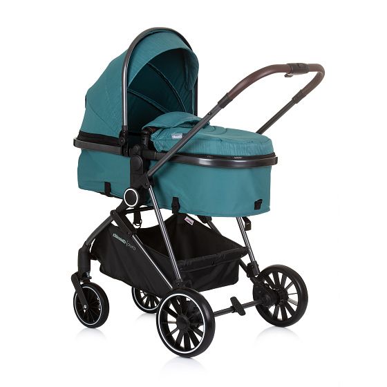 Foto van Chipolino aura opvouwbare 3 in 1 kinderwagen met luiertas teal