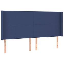 Foto van Vidaxl hoofdbord met randen 203x16x118/128 cm stof blauw